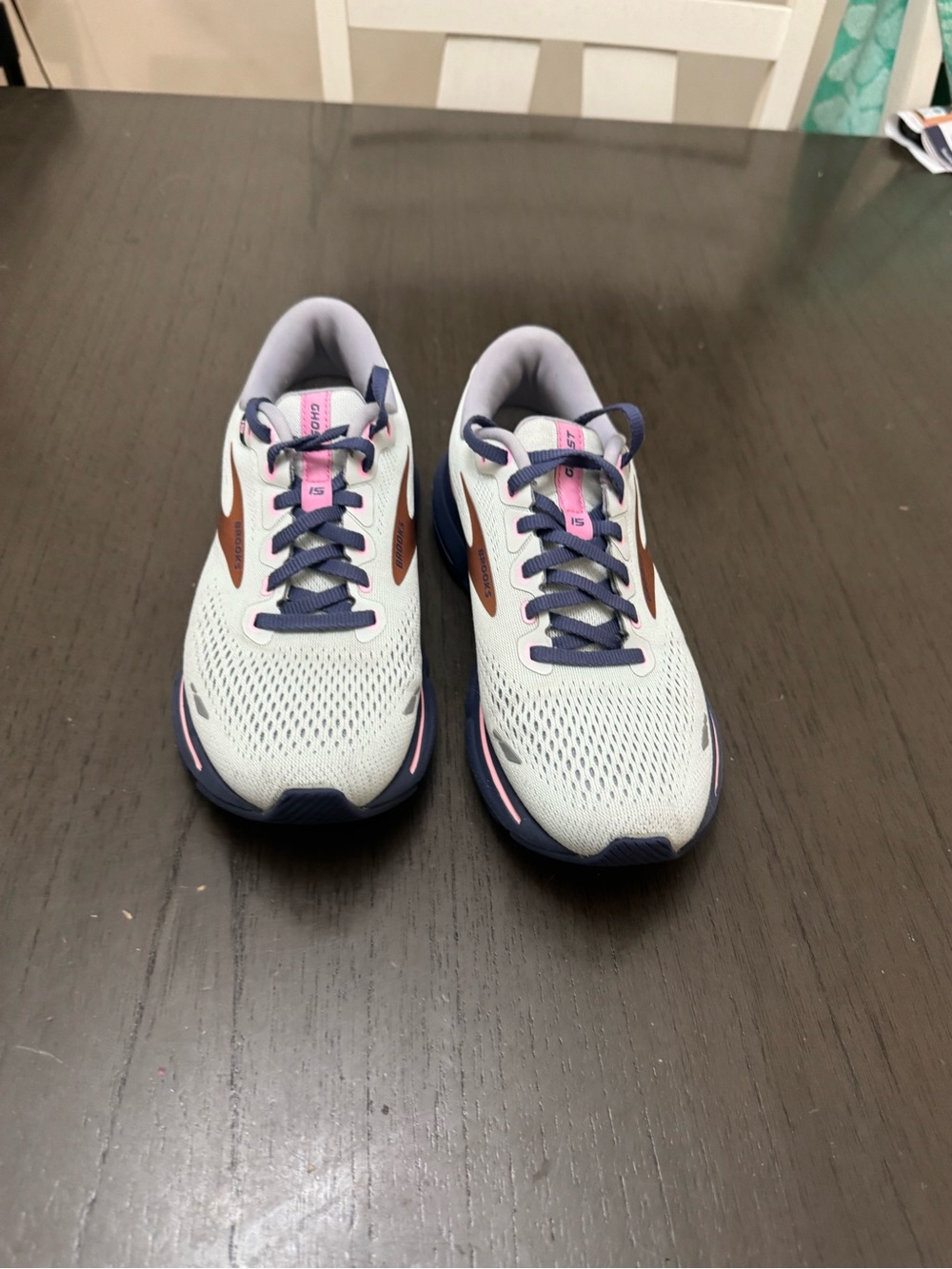 Brooks Ghost 15 Women's Size w 7D Wide Running Shoes Spa Blue Copper